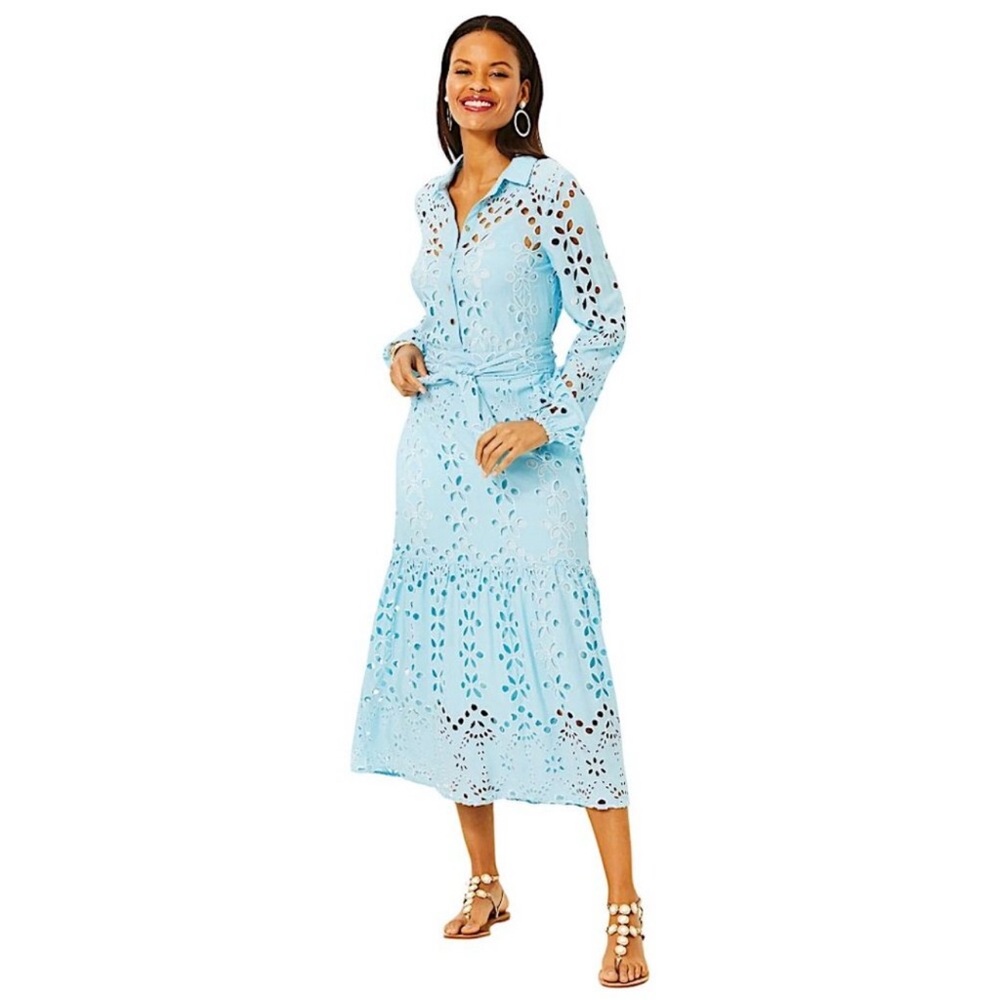 Lilly Pulitzer Zia Eyelet MIDI Shirt Dress